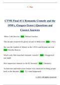 CTVR Final &num;1 &lpar; Romantic Comedy and the  1950's&comma; Gangers Genre &rpar; Questions and  Correct Answers 