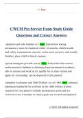 CWCM Pre-Service Exam Study Guide  Questions and Correct Answers 