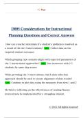 D005 Considerations for Instructional  Planning Questions and Correct Answers 