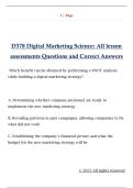 D378 Digital Marketing Science&colon; All lesson  assessments Questions and Correct Answers 