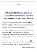 D378 Content Flashcards - Lesson 1&period;1&colon;  Digital Marketing and Digital Marketing  Strategy Questions and Correct Answers 