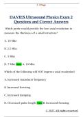 DAVIES Ultrasound Physics Exam 2  Questions and Correct Answers