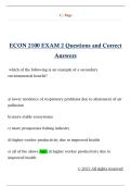 ECON 2100 EXAM 2 Questions and Correct  Answers