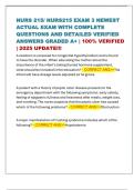 NURS 215&sol; NURS215 EXAM 3 NEWEST ACTUAL EXAM WITH COMPLETE QUESTIONS AND DETAILED VERIFIED ANSWERS GRADED A&plus; &vert; 100&percnt; VERIFIED &vert; 2025 UPDATE&excl;&excl;&excl;