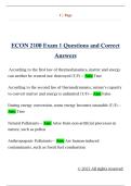 ECON 2100 Exam 1 Questions and Correct  Answers