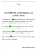 ECON2100 exam 1 review Questions and  Correct Answers