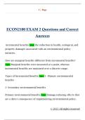 ECON2100 EXAM 2 Questions and Correct  Answers 