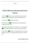 ECON 2100 Exam 2 Questions and Correct  Answers 