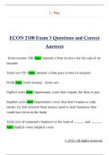 ECON 2100 Exam 3 Questions and Correct  Answers