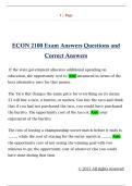 ECON 2100 Exam Answers Questions and  Correct Answers 
