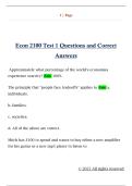 Econ 2100 Test 1 Questions and Correct  Answers