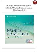 TEST BANKS For Family Practice Guidelines 6th Edition by Jill C&period; Cash&semi; Cheryl A&period; Glass&semi; Jenny Mullen&vert;&vert;Chapters 1 - 23