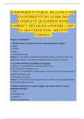 CERTIFIED IN PUBLIC HEALTH &lpar;CPH&rpar;  EXAM PREP STUDY GUIDE 2026  COMPLETE QUESTIONS WITH  CORRECT DETAILED ANSWERS &vert;&vert; 100&percnt;  GUARANTEED PASS <RECENT  VERSION> 