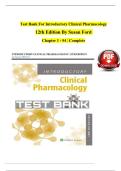 TEST BANK For Introductory Clinical Pharmacology&comma; 12th Edition By Susan Ford&comma; Verified Chapters 1 - 54&comma; Complete Newest Version