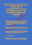 NU 665C Psychiatric Mental Health Care of the Family PRACTICE EXAM QUESTIONS WITH CORRECT DETAILED ANSWERS &vert; ALREADY GRADED A&plus;<RECENT VERSION>