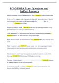 PCI-DSS ISA Exam Questions and Verified Answers&period;