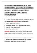 RELIAS EMERGENCY DEPARTMENT RN A  PRACTICE EXAM QUESTIONS AND CORRECT  ANSWERS &lpar;VERIFIED ANSWERS&rpar; PLUS  RATIONALES 2026 Q&A &vert; INSTANT  DOWNLOAD PDF 
