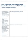 ATI RN Assessment Level 1 B Newest Update  Complete Questions & Accurate Detailed Answers  Verified Answers Graded A&plus;
