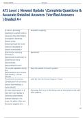 ATI Level 1 Newest Update Complete Questions &  Accurate Detailed Answers Verified Answers  Graded A&plus;