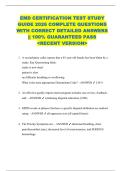 EMD CERTIFICATION TEST STUDY  GUIDE 2026 COMPLETE QUESTIONS  WITH CORRECT DETAILED ANSWERS  &vert;&vert; 100&percnt; GUARANTEED PASS  <RECENT VERSION> 