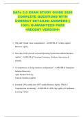 SAFe 5&period;0 EXAM STUDY GUIDE 2026  COMPLETE QUESTIONS WITH  CORRECT DETAILED ANSWERS &vert;&vert;  100&percnt; GUARANTEED PASS  <RECENT VERSION> 