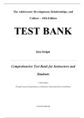 The Adolescent&comma; Development&comma; Relationships and Culture 14th Edition By Kim Dolgin Test Bank&comma; Questions and Answers &lpar;All Chapters&rpar;