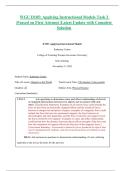 WGU D185&colon; Applying Instructional Models Task 2 &vert;Passed on First Attempt &vert;Latest Update with Complete Solution