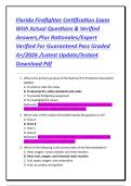 Florida Firefighter Certification Exam With Actual Questions & Verified Answers&comma;Plus Rationales&sol;Expert Verified For Guaranteed Pass Graded A&plus;&sol;2026 &sol;Latest Update&sol;Instant Download Pdf