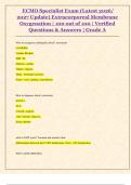  ECMO Specialist Exam &lpar;Latest 2026&sol;  2027 Update&rpar; Extracorporeal Membrane  Oxygenation &vert; 100 out of 100 &vert; Verified  Questions & Answers &vert; Grade A