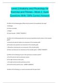 Level 2 Anatomy and Physiology for Exercise and Fitness - Mock 2 Exam Questions With 100&percnt;- Correct Answers