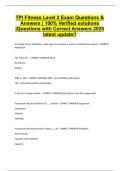 TPI Fitness Level 2 Exam Questions & Answers 100&percnt;- Verified solutions Questions with Correct Answers 2025 latest update&excl;&excl;&period;
