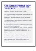 PTCB EXAM QUESTIONS AND Verified ANSWERS NEWEST VERSION 2025-2026. RATED A