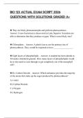 BIO 123 ACTUAL EXAM SCRIPT 2026 QUESTIONS WITH SOLUTIONS GRADED A&plus;