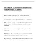 BIO 123 FINAL EXAM PAPER 2026 QUESTIONS WITH ANSWERS GRADED A&plus;