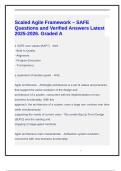  Scaled Agile Framework &ndash; SAFE Questions and Verified Answers Latest 2025-2026&period; Graded A