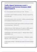 Traffic Signal Technician Level 1 Questions and Correct Answers 2025-2026 Graded A