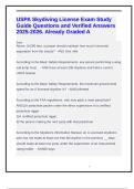 USPA Skydiving License Exam Study Guide Questions and Verified Answers 2025-2026&period; Already Graded A