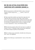 BIO 182 ASU ACTUAL EXAM PAPER 2026 QUESTIONS WITH ANSWERS GRADED A&plus;