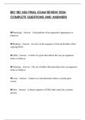 BIO 182 ASU FINAL EXAM REVIEW 2026 COMPLETE QUESTIONS AND ANSWERS