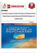 Test Bank For Kaplan & Sadock&rsquo;s Synopsis of Psychiatry 12th Edition By Robert Boland&semi; Marica Verdiun&semi; Pedro Ruiz 9781975145569 Chapter 1-35 Complete Guide &period;