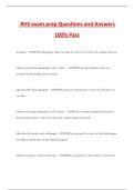RHS exam prep Questions and Answers 100&percnt; Pass