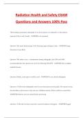 Radiation Health and Safety EXAM Questions and Answers 100&percnt; Pass