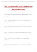 RHS Radiation Safety Exam Questions and Answers 100&percnt; Pass