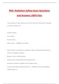 RHS- Radiation Safety Exam Questions and Answers 100&percnt; Pass