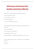 RHS Purpose and Technique Exam Questions and Answers 100&percnt; Pass