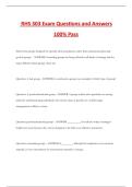 RHS 303 Exam Questions and Answers 100&percnt; Pass
