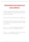 RHS 303 Midterm Exam Questions and Answers 100&percnt; Pass
