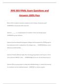 RHS 303 FINAL Exam Questions and Answers 100&percnt; Pass