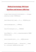 Medical terminology- RHS Exam Questions and Answers 100&percnt; Pass