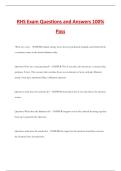 RHS Exam Questions and Answers 100&percnt; Pass